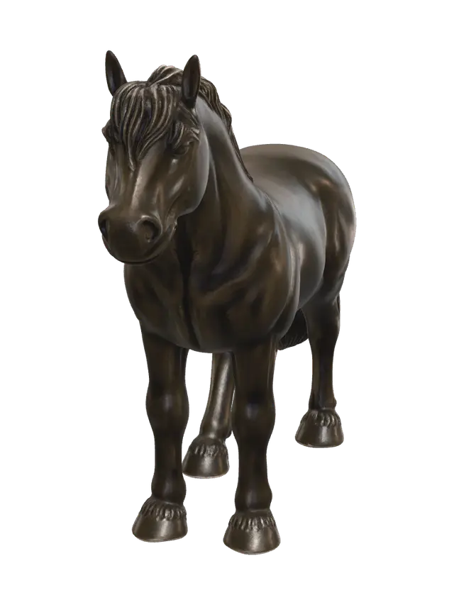 Weathered Fat Horse - Stable 3D model, vytvořený pomocí AI