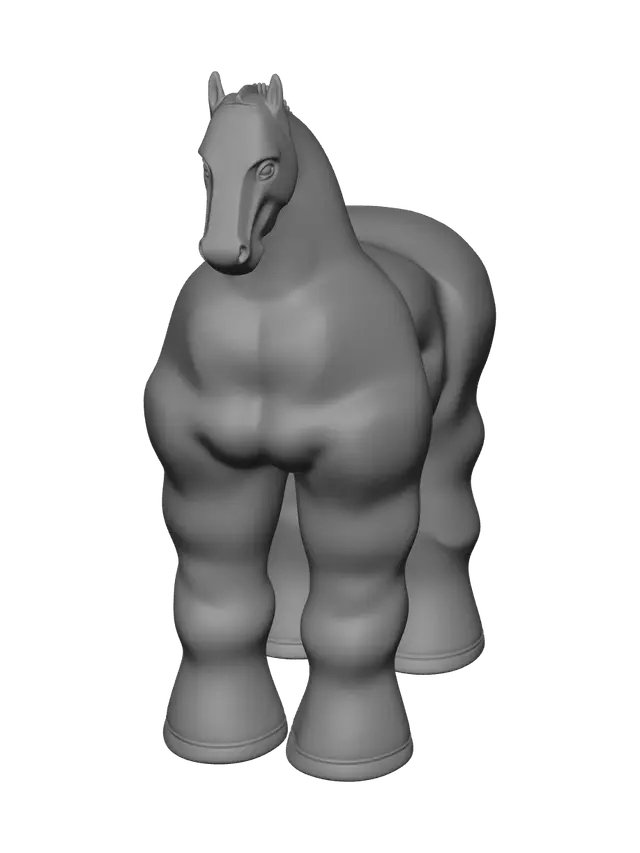 3D model for Realistic Fat Horse