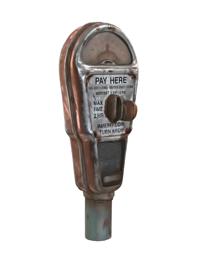 3D model for Rusty vintage parking meter