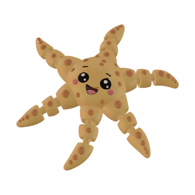 Modello 3D Cute Starfish Spinner Toy - Rosycheeks, generato dall’IA