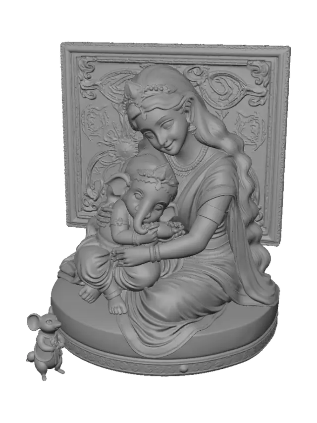 3D model for Parvati and Ganesh