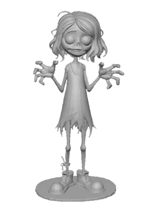 3D model for Зомби , #Halloween2025# Сверхдетализированная девушка зомби, очень красивая, привлекательная, модельная, мультяшная, хеллоуин