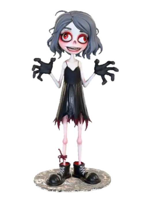 3D model for Зомби , #Halloween2025# Сверхдетализированная девушка зомби, очень красивая, привлекательная, модельная, мультяшная, хеллоуин