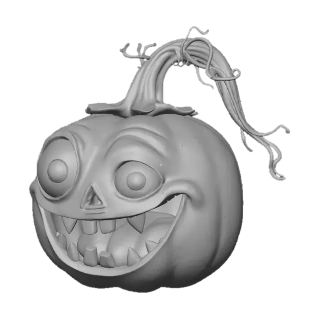 3D model for Граната в форме тыквы, мультяшная, scarry, #Halloween2025#