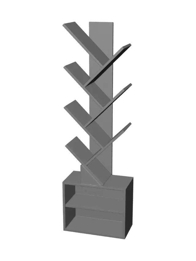 3D model for Tree Branch Coat Rack with Storage