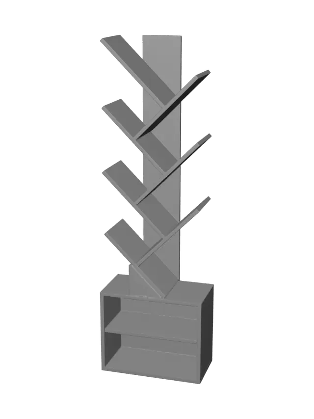 3D model for Tree Branch Coat Rack with Storage