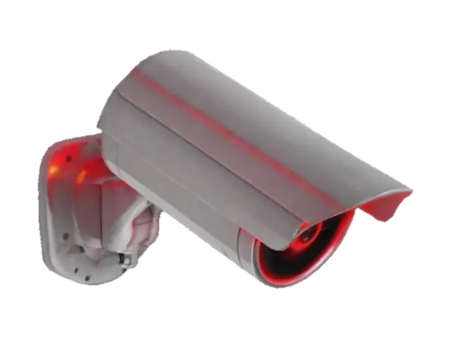 Realistic security camera (white ABS plastic material), red LED ring (glow… - Electronicdevice 3D model, vytvořený pomocí AI