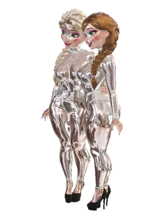Snow Sisters - Elsa 3D model, vytvořený pomocí AI