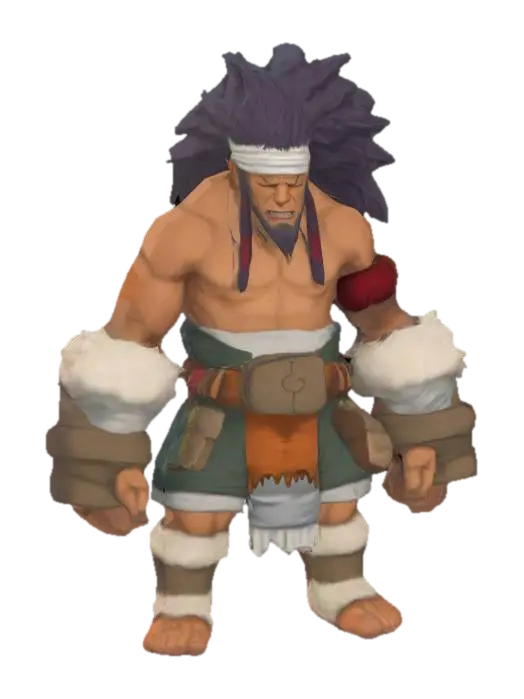 3D model for Barbarian Warrior, front view, red nose , nice hair