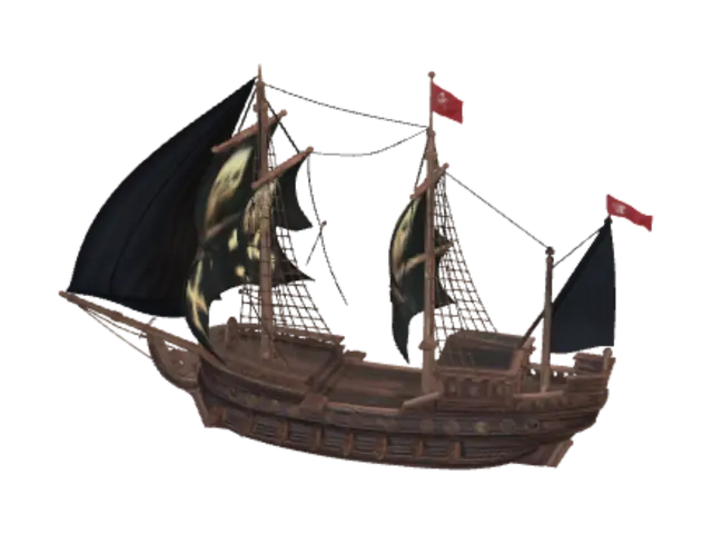 pirate ship - Seafaring 3D model, vytvořený pomocí AI