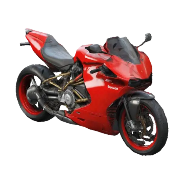 scifi cycle, ducatti style with wigs and rudder, 8k highly realist with articulated… 3D model, vytvořený pomocí AI