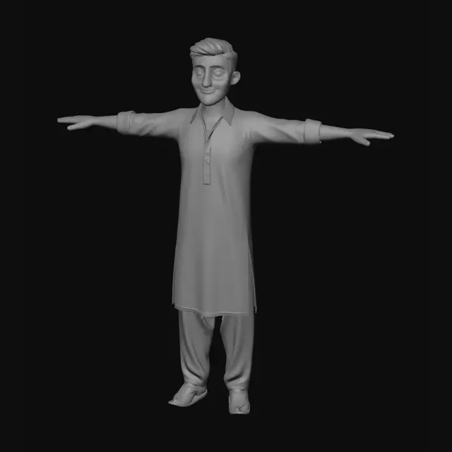 3D model for Indigo Traditional Attire Avatar
