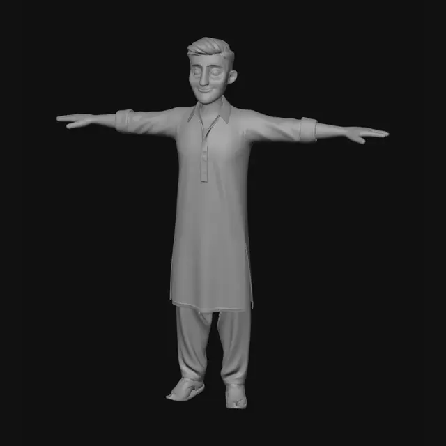 3D model for Indigo Traditional Attire Avatar