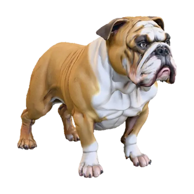 A photorealistic, anatomically correct English Bulldog in a neutral standing… 3D model, vytvořený pomocí AI