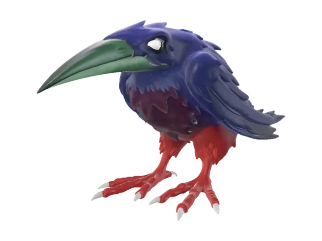 Blue Pelican Sketch 3D model, vytvořený pomocí AI