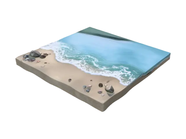 3D model for Ein Stück Strand mit Meer.