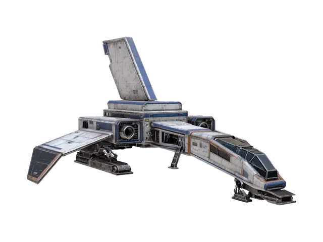 Sci-Fi Shuttle für 2000 Passagiere 3D model, vytvořený pomocí AI