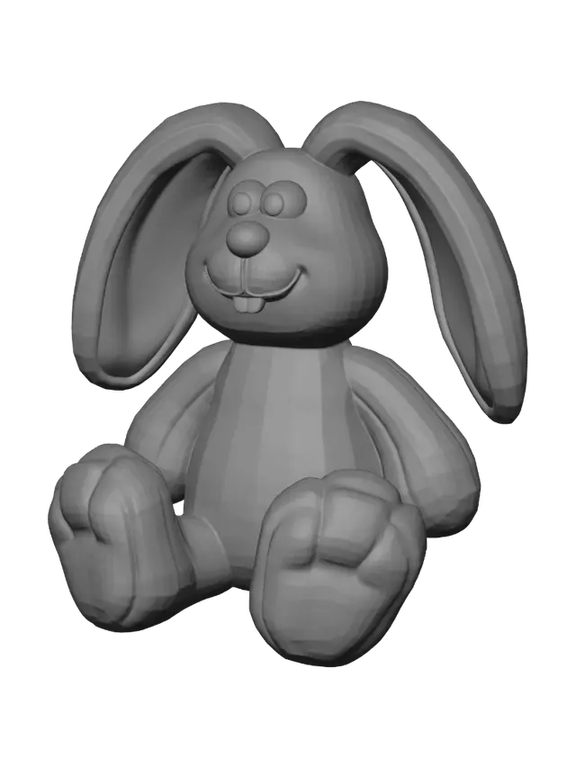 3D model for Lustiger Stofftier Hase. Ohne Hintergrund.