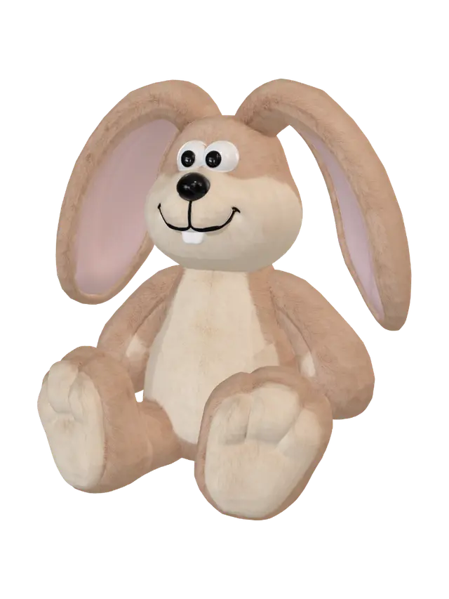 3D model for Lustiger Stofftier Hase. Ohne Hintergrund.