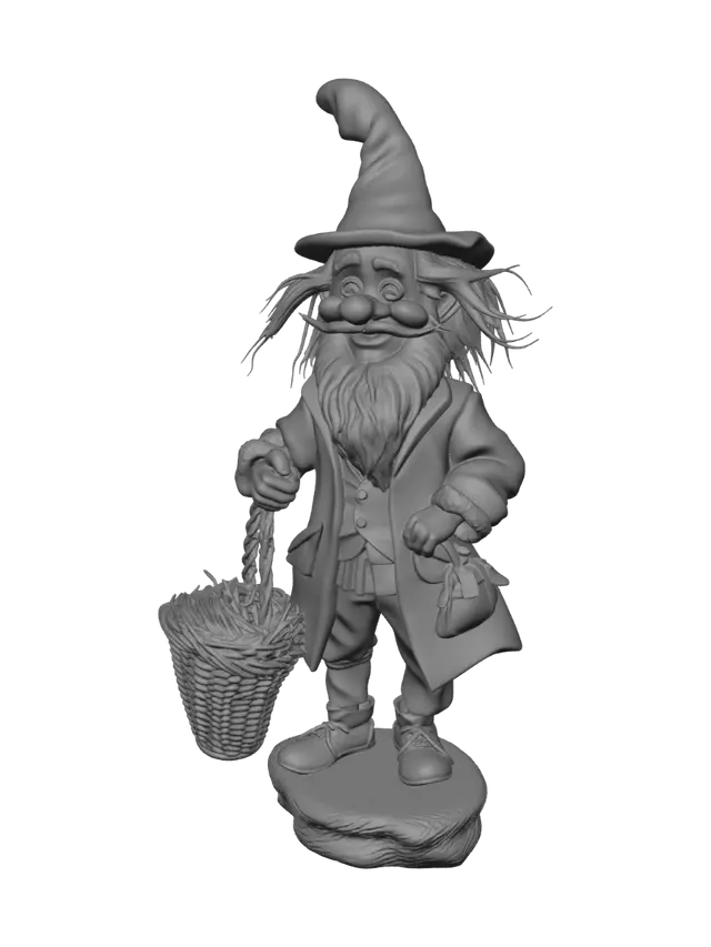 3D model for Whimsical Gnome on a Wooden Path