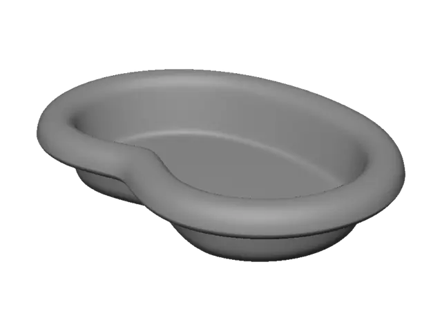 3D model for Pink plastic dish on wooden table