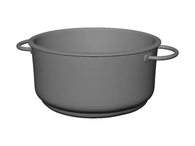 3D model for Shiny Metal Pot on a Wooden Floor