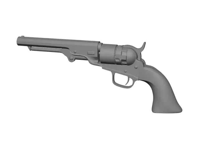 3D model for Long-barrel brass-frame percussion revolver