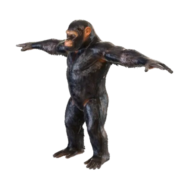 Caesar - Apes 3D model, vytvořený pomocí AI