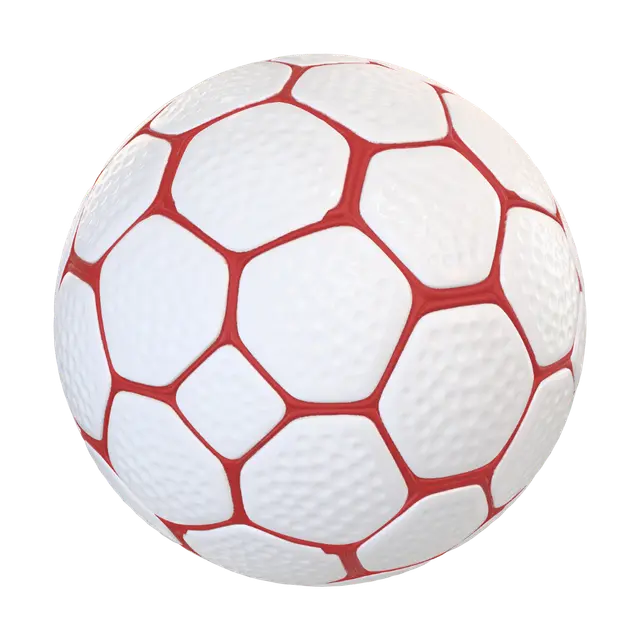 3D model for Red-Outlined Soccer Ball