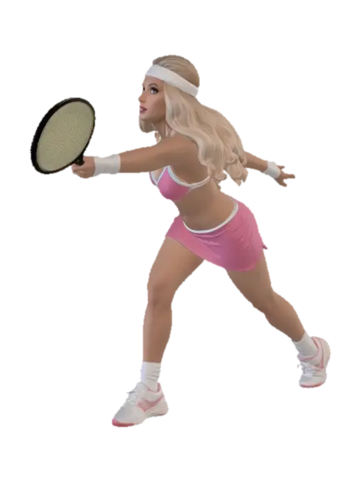 tennis player 3D model, vytvořený pomocí AI