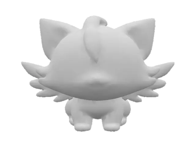 3D model for anime like pokemon, cute animal spiritual pets. fantasy, chibi baby, fantasy, elemental. Wings
