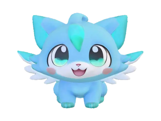 3D model for anime like pokemon, cute animal spiritual pets. fantasy, chibi baby, fantasy, elemental. Wings
