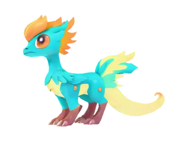 anime like pokemon, spiritual pets. fantasy,Stylized, colorfull, epic and cute Peryton AI 생성 3D 모델