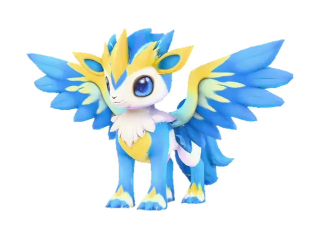 anime like pokemon, spiritual pets. fantasy,Stylized, epic and cute Peryton, mythical creature AI 생성 3D 모델