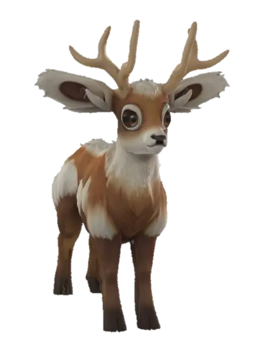 Forest Fawn 3D model, vytvořený pomocí AI