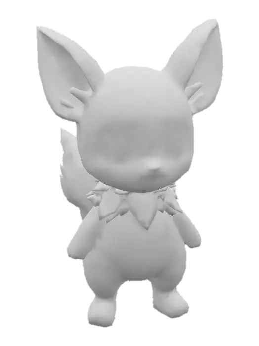 3D model for anime like pokemon, cute animal spiritual pets. fantasy, chibi baby
