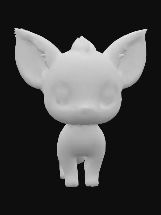 3D model for anime like pokemon, cute animal spiritual pets. fantasy, chibi baby, fantasy, elemental. baby puma