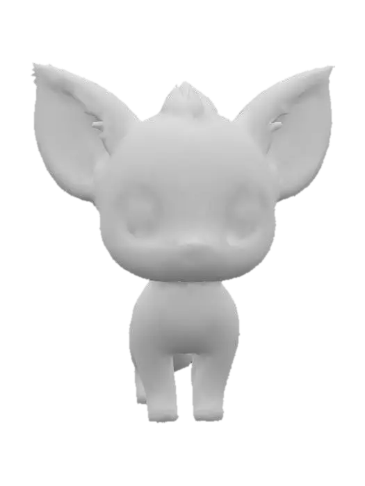 3D model for anime like pokemon, cute animal spiritual pets. fantasy, chibi baby, fantasy, elemental. baby puma