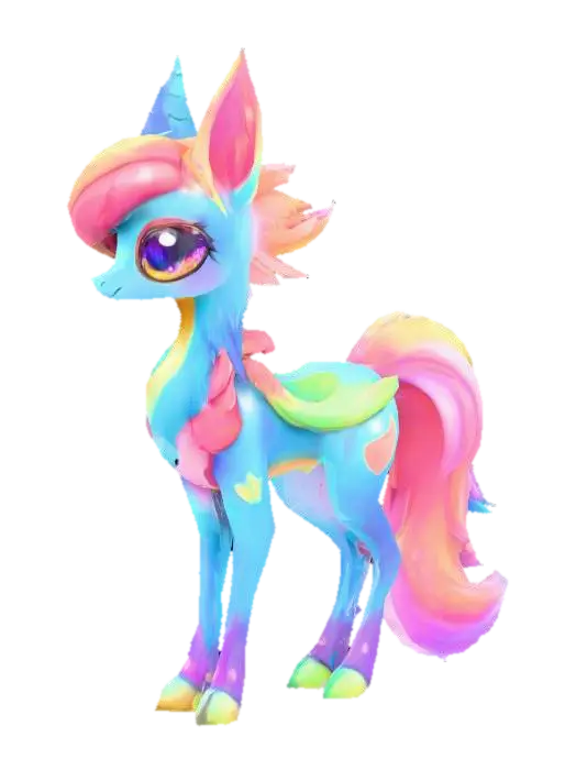 anime like pokemon, spiritual pets. fantasy,Stylized, colorfull, epic and cute Peryton AI 생성 3D 모델