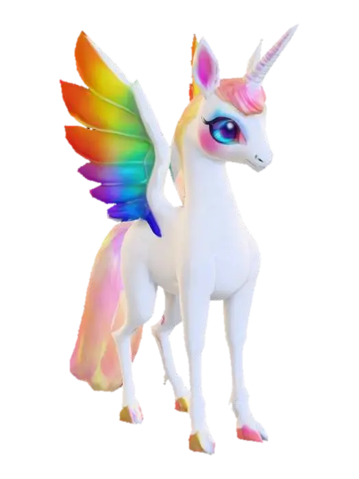 anime like pokemon, spiritual pets. fantasy,Stylized, epic and cute Peryton, mythical creature AI 생성 3D 모델