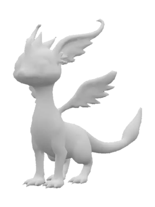 3D model for anime like pokemon, spiritual pets. fantasy,Stylized, epic and cute Peryton, mythical creature