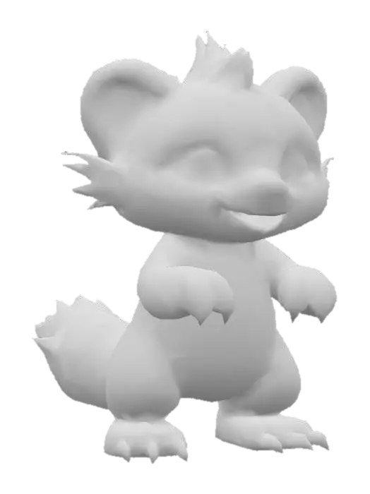 3D model for anime like pokemon, spiritual pets. fantasy,Stylized, epic and cute mythical creature, Honey Badger