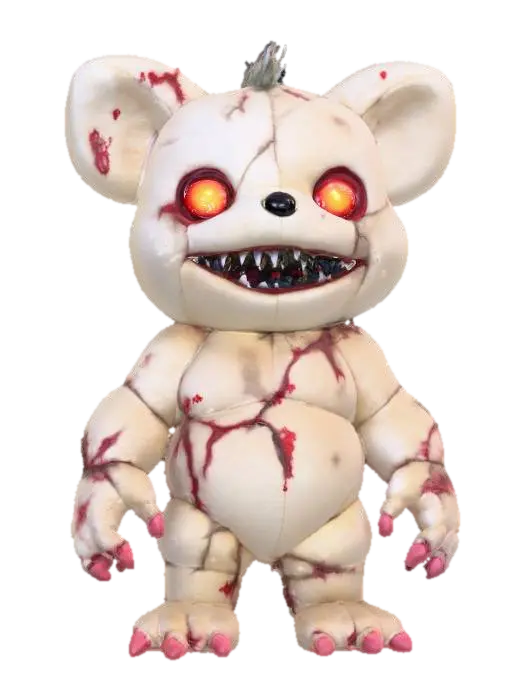 3D model for stylized wild animal plushies, stuffed creepy halloween themed animal, undead zombie theme, fun look., #Halloween2025#