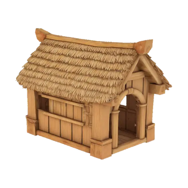 medieval and vintage chicken coop, empty. stylized texture. wodden. made of wood. empty…-3D-modell, genererad av AI