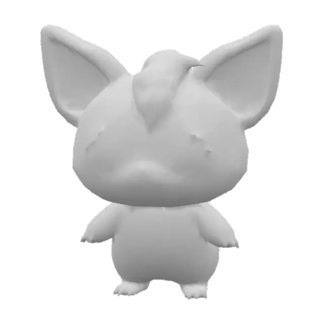 3D model for anime like pokemon, cute animal spiritual pets. fantasy, chibi baby

