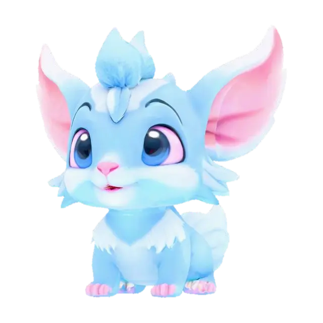 Stylized, warcreaft artstyle, Ice Jerboa. pokemon eyes - Rodent 3D model, vytvořený pomocí AI