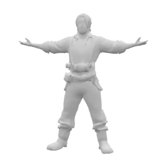 3D model for Anime Costume, genshing impact, legend of neverlad, ragnarok online style. short hair. fantasy, village peasant or vendor