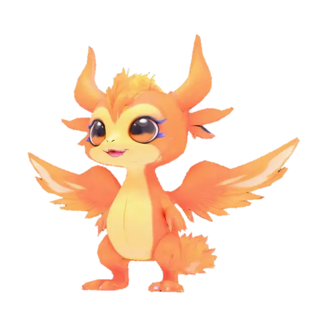 anime like pokemon, spiritual pets. fantasy,Stylized, colorfull, epic and cute Peryton AI 생성 3D 모델
