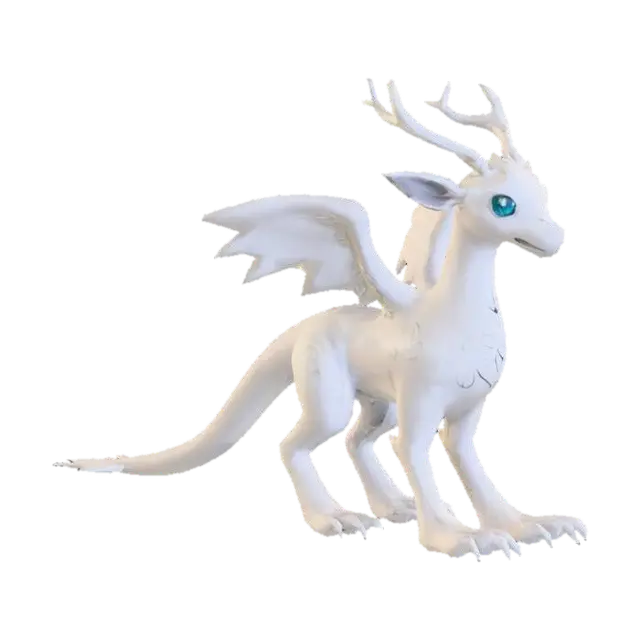 anime like pokemon, spiritual pets. fantasy,Stylized, epic and cute Peryton, mythical creature AI 생성 3D 모델