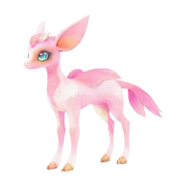 anime like pokemon, spiritual pets. fantasy,Stylized, epic and cute Peryton, mythical creature,… AI 생성 3D 모델